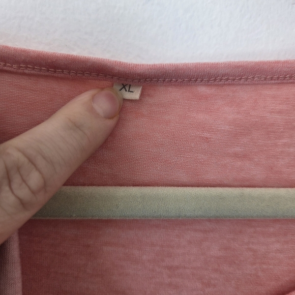 Lot Of 2 Nursing Breastfeeding Shirts Pink XL Short Sleeve High Neck Modest Soft - Picture 5 of 8